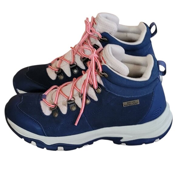 Skechers Blue Suede Trego El Capitan Hiking Boot Waterproof 158254 Size 9 - Picture 7 of 16